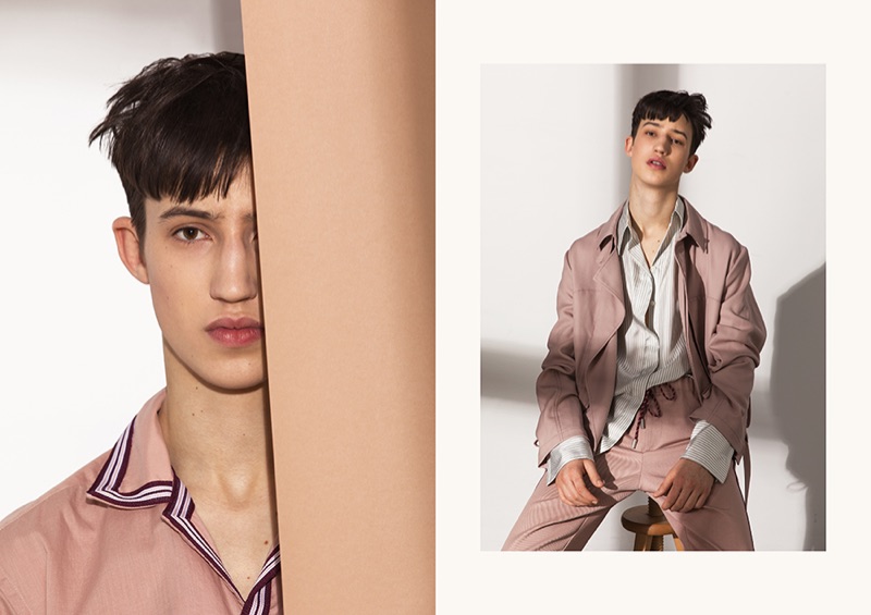 Fresh face Fausto Sylvester wears covetable spring-summer 2019 fashions from BOSS.