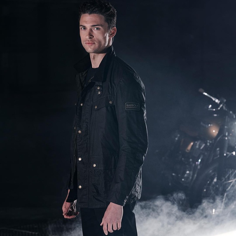 British model Harvey Haydon is a cool vision for Barbour International.