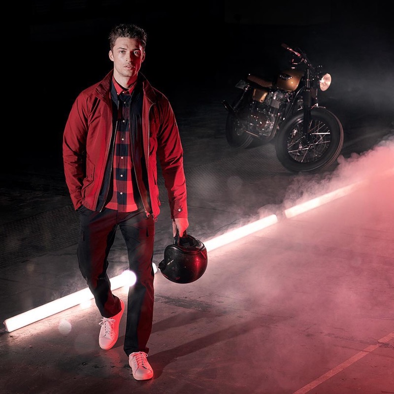 barbour international red jacket