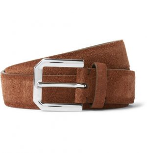 Brunello Cucinelli - 3cm Brown Suede Belt - Men - Tan Brunello Cucinelli - 3cm Brown Suede Belt - Men - Tan
