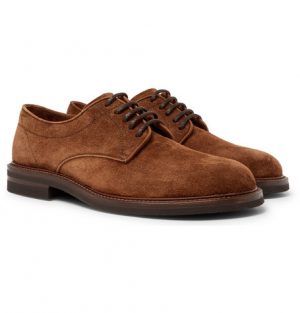Brunello Cucinelli - Suede Derby Shoes - Men - Dark brown Brunello Cucinelli - Suede Derby Shoes - Men - Dark brown
