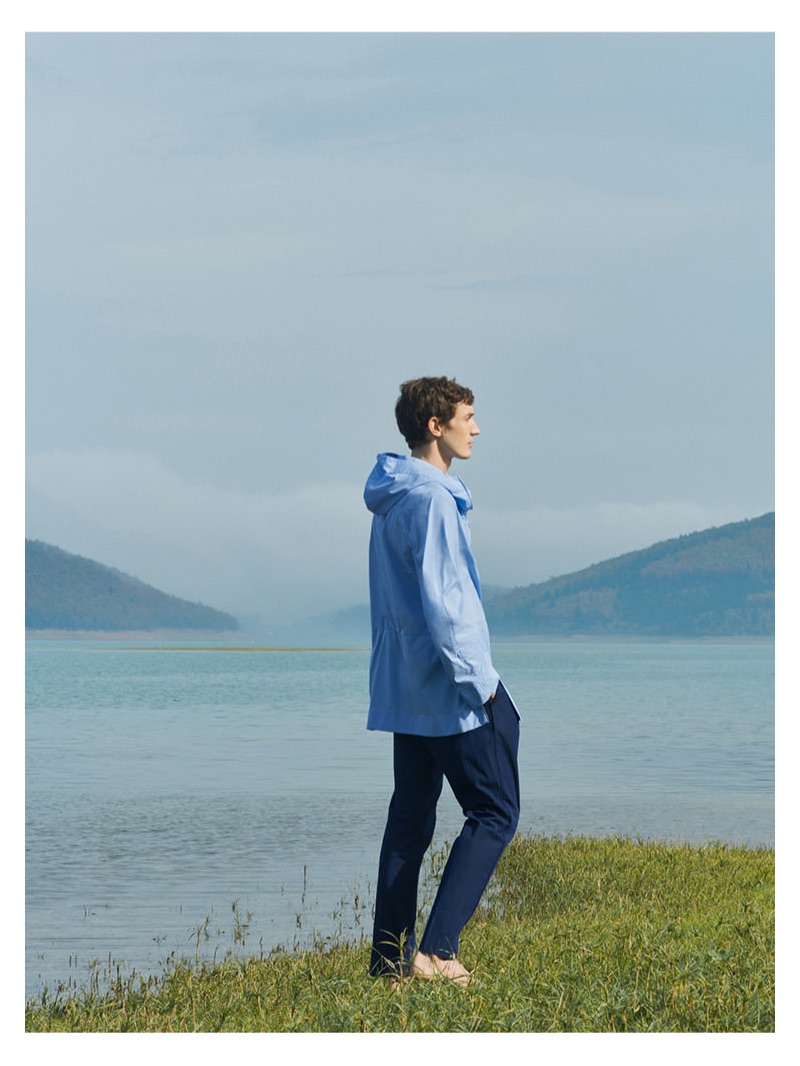 Venturing outdoors, Thilo Muller fronts COS' spring-summer 2019 campaign.