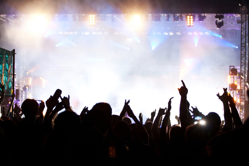 Concert Crowd with Lights