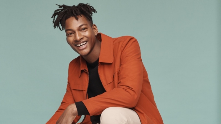 Ty Ogunkoya dons a sleek look for Debenhams' spring-summer 2019 campaign.