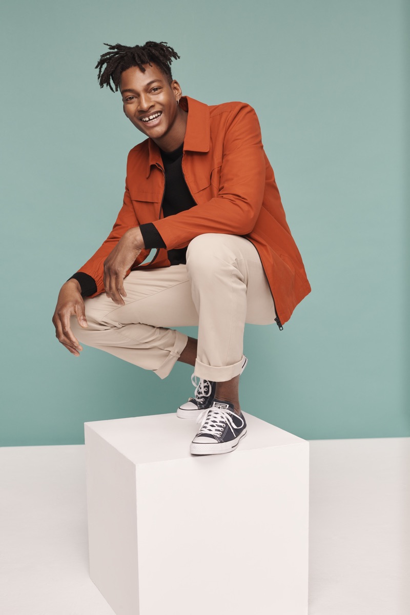 Ty Ogunkoya dons a sleek look for Debenhams' spring-summer 2019 campaign.