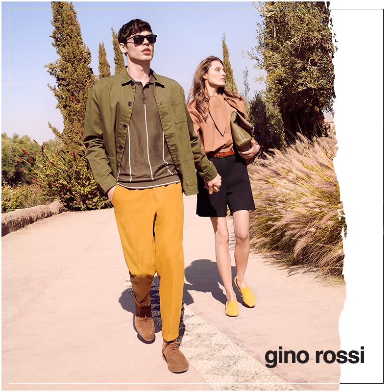 Models Bart Taylor and Jo Kruk appear in Gino Rossi's spring-summer 2019 campaign.