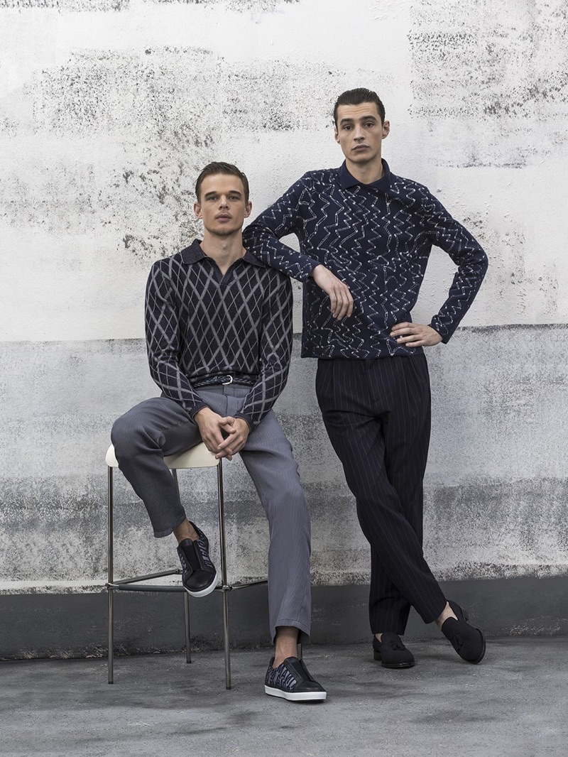 André Bona and Adrien Sahores star in Giorgio Armani's spring-summer 2019 lookbook.