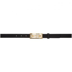 Gucci Black Leather GG Slim Belt Gucci Black Leather GG Slim Belt