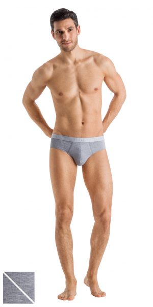 HANRO Cotton Essentials Briefs 2-Pack - Light Melange XXL - 73075 HANRO (73075) Cotton Essentials Briefs 2-Pack - Light Melange XXL