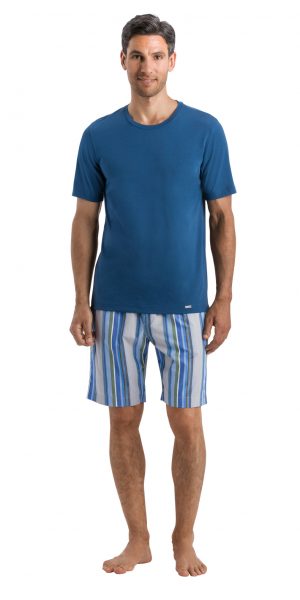 HANRO Living Short Sleeve Shirt - Dark Sea S - 75050 HANRO (75050) Living Short Sleeve Shirt - Dark Sea S