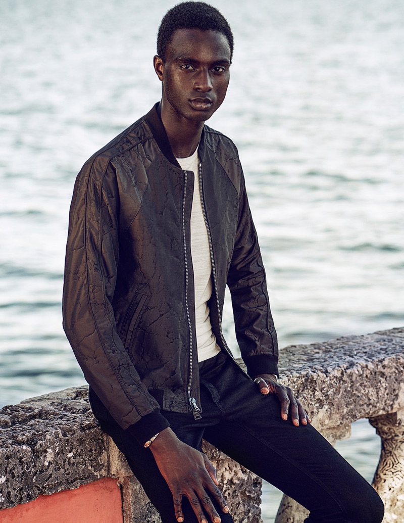 Aly Ndiaye reunites with John Varvatos for spring-summer 2019.