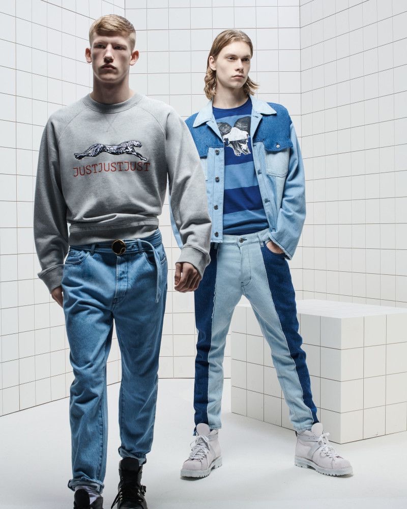 Sporting denim, Connor Newall and Kit Warrington star in Just Cavalli's spring-summer 2019 campaign.