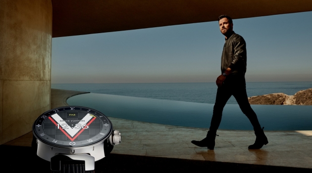 Justin Theroux stars in Louis Vuitton's Tambour Horizon campaign.