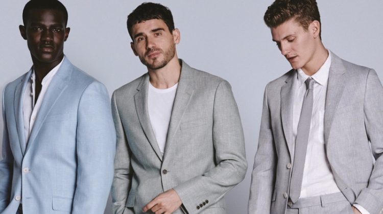 Kesse Donkor, Arthur Kulkov, and Mikkel Jensen don sharp suits for Marks & Spencer's spring-summer 2019 campaign.