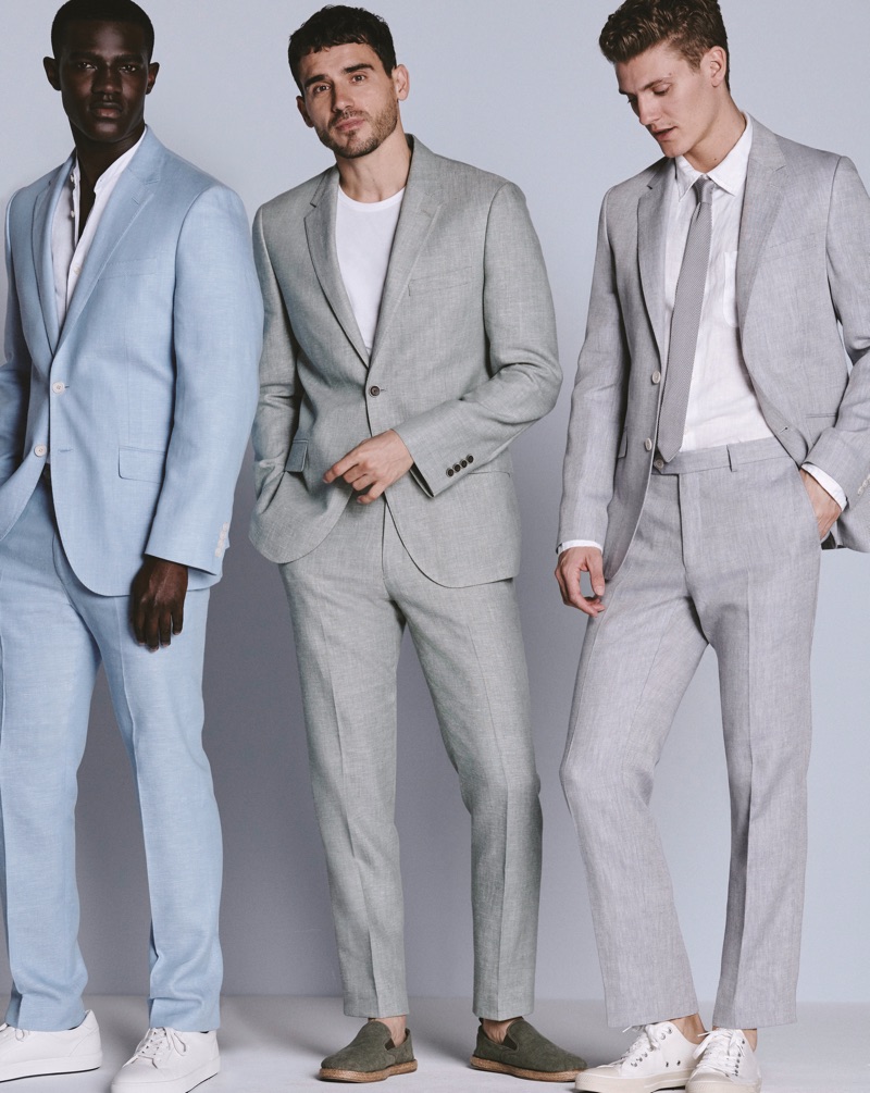 Kesse Donkor, Arthur Kulkov, and Mikkel Jensen don sharp suits for Marks & Spencer's spring-summer 2019 campaign.