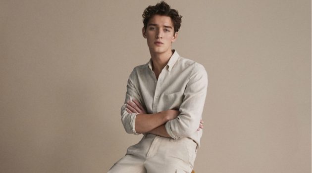 Otto Lotz Dons Massimo Dutti Spring '19 Linen Collection Embracing neutrals, Otto Lotz wears linen menswear by Massimo Dutti.