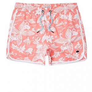 Mens Bellfield pink Hawaii swim trunks Mens Bellfield pink Hawaii swim trunks