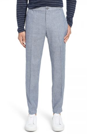 Men's Club Monaco Lex Slim Fit Linen Blend Pants, Size Small - Blue Men's Club Monaco Lex Slim Fit Linen Blend Pants, Size Small - Blue