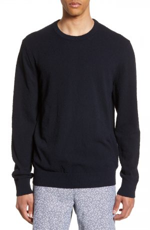 Men's Club Monaco Slim Fit Boucle Sweater, Size Small - Blue Men's Club Monaco Slim Fit Boucle Sweater, Size Small - Blue