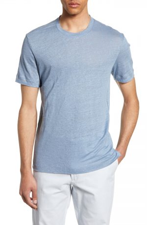 Men's Club Monaco Slim Fit Linen Crewneck T-Shirt, Size X-Small - Blue Men's Club Monaco Slim Fit Linen Crewneck T-Shirt, Size X-Small - Blue