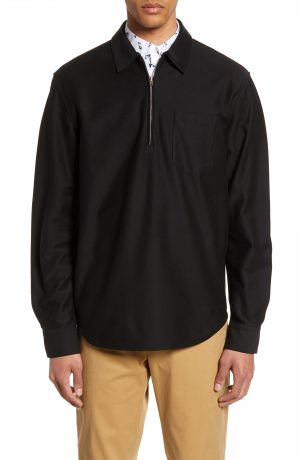 Men's Club Monaco Slim Fit Quarter Zip Pullover, Size X-Small - Black Men's Club Monaco Slim Fit Quarter Zip Pullover, Size X-Small - Black