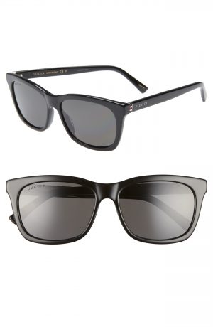 Men's Gucci 56Mm Polarized Square Sunglasses - Black/ Grey Men's Gucci 56Mm Polarized Square Sunglasses - Black/ Grey