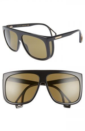 Men's Gucci 62Mm Navigator Sunglasses - Black/ Green Men's Gucci 62Mm Navigator Sunglasses - Black/ Green