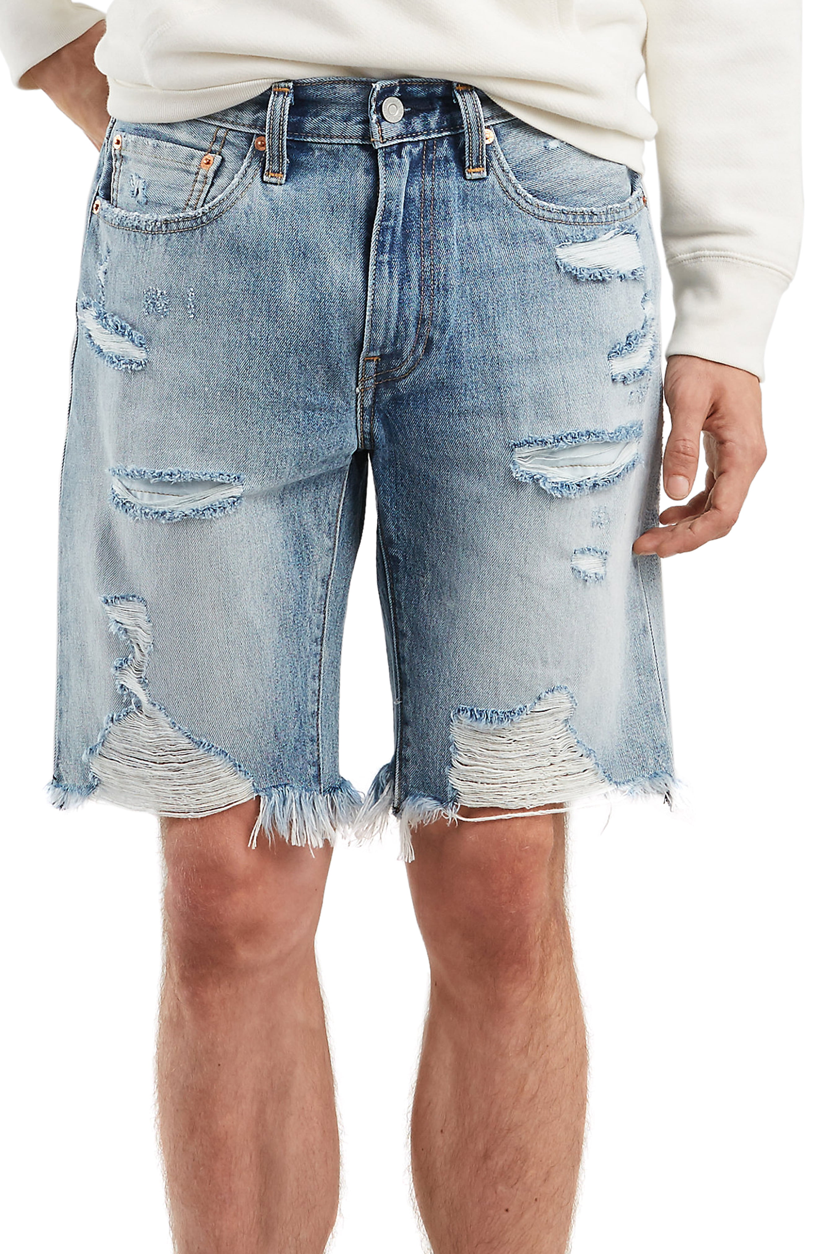 Men’s Levi’s 502(TM) Tapered Cutoff Shorts, Size 29 – Blue | The ...