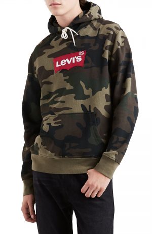 Men's Levi's Camo Logo Hoodie, Size Medium - Green Men's Levi's Camo Logo Hoodie, Size Medium - Green