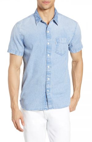 Men's Levi's Sunset Denim Sport Shirt, Size Large - Blue Men's Levi's Sunset Denim Sport Shirt, Size Large - Blue