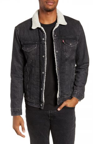 Men's Levi's Type 3 Faux Fur Lined Trucker Jacket, Size Small - Black Men's Levi's Type 3 Faux Fur Lined Trucker Jacket, Size Small - Black