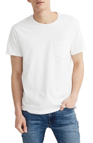 Men's Madewell Allday Slim Fit Garment Dyed Pocket T-Shirt, Size Medium - White Men's Madewell Allday Slim Fit Garment Dyed Pocket T-Shirt, Size Medium - White