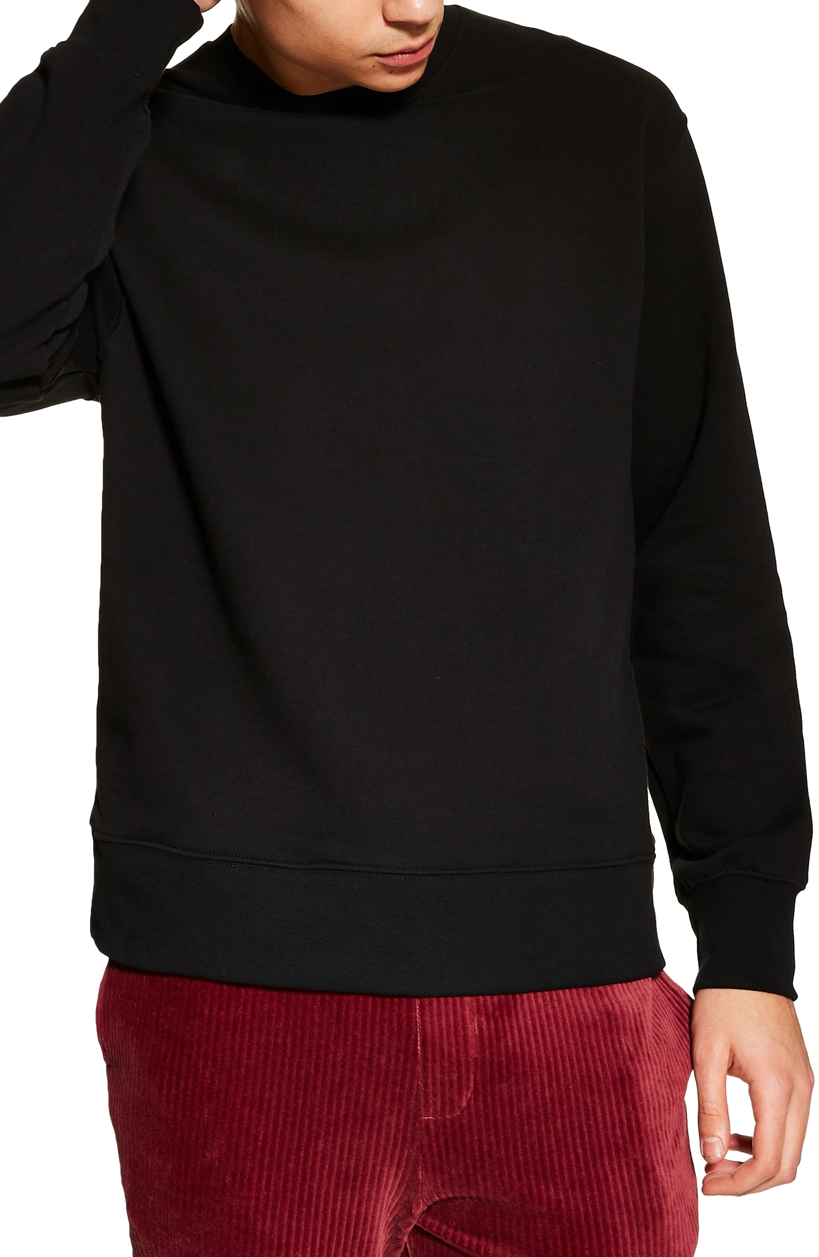 Men’s Topman Crewneck Sweatshirt, Size Large Black The Fashionisto