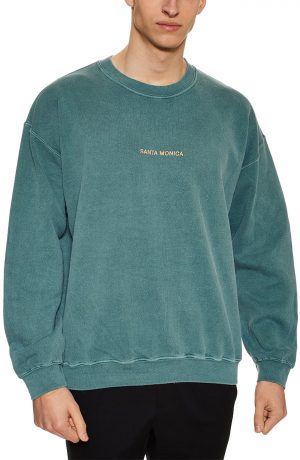 Men's Topman Santa Monica Oversize Sweatshirt, Size Medium - Green Men's Topman Santa Monica Oversize Sweatshirt, Size Medium - Green