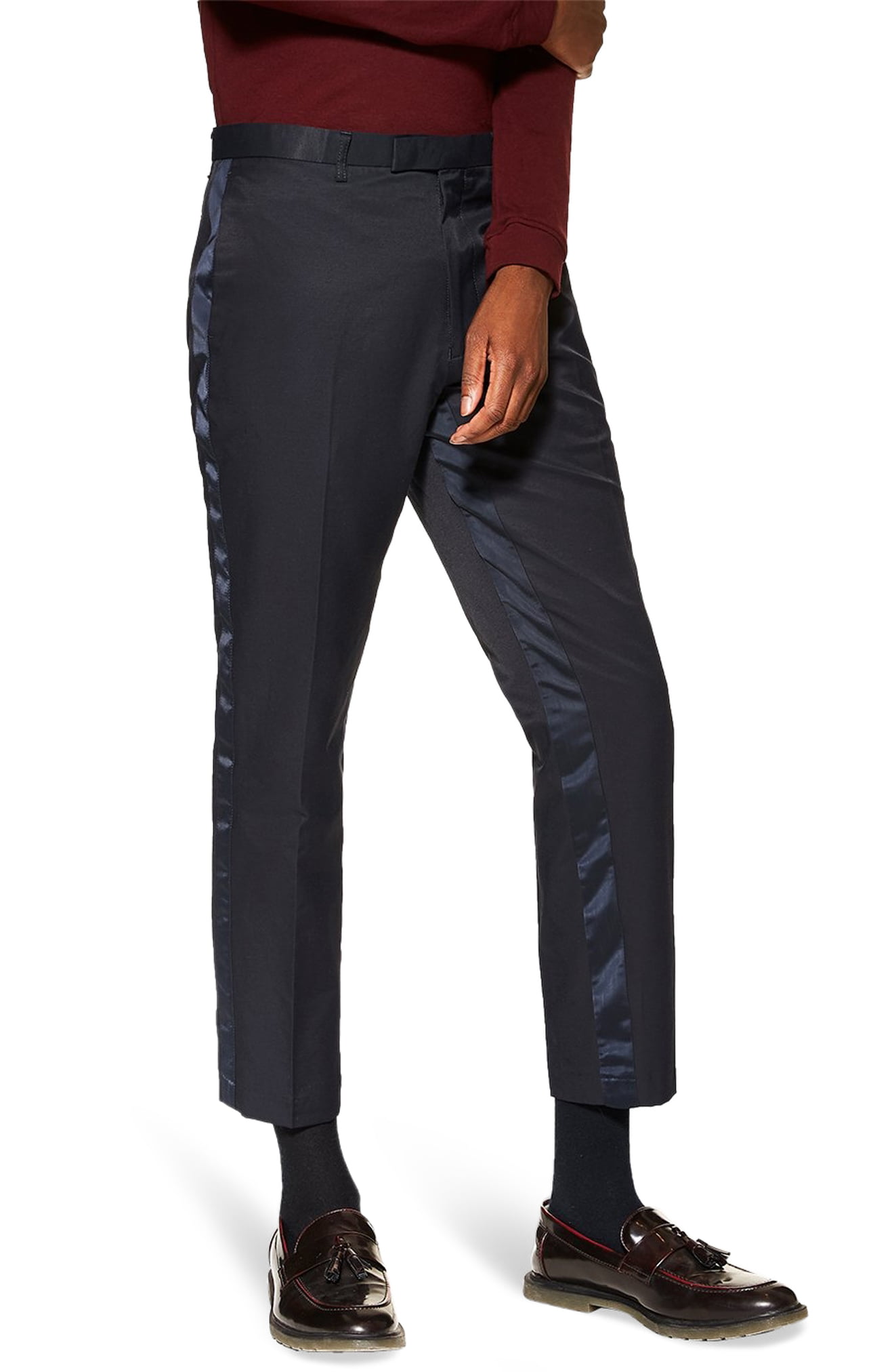 side stripe skinny pants