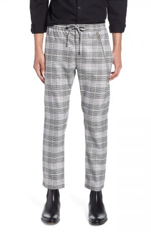 Men's Topman Stretch Skinny Fit Check Jogger Pants, Size 30 x 32 - Pink Men's Topman Stretch Skinny Fit Check Jogger Pants, Size 30 x 32 - Pink