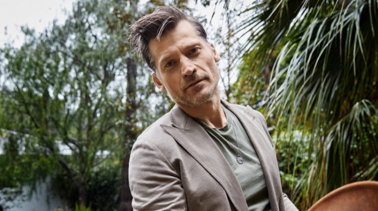 Grant Woolhead styles Nikolaj Coster-Waldau for a Man About Town photo shoot.