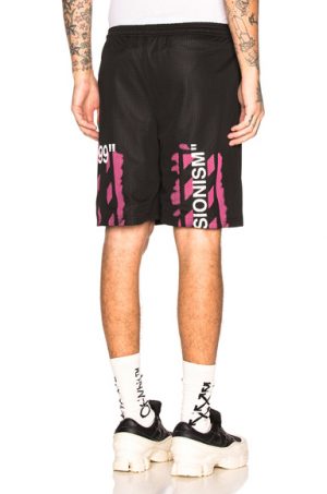 OFF-WHITE Diagonal Stencil Mesh Shorts in Black. - size M (also in ) OFF-WHITE Diagonal Stencil Mesh Shorts in Black. - size M (also in )