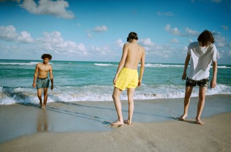 Claude Morgan, Niks Gerbasevskis & Miles Anderson Hit the Beach in Pull & Bear Swimwear