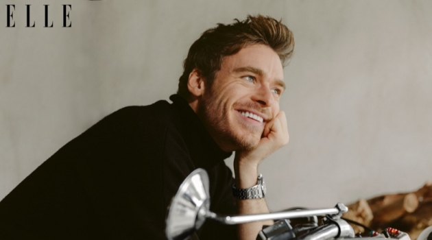 Richard Madden Connects with Elle, Talks Acting Roles All smiles, Richard Madden connects with Elle magazine for a feature.