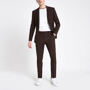 River Island Mens Brown skinny fit suit pants River Island Mens Brown skinny fit suit pants