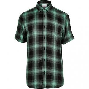 River Island Mens Only and Sons green check short sleeve shirt River Island Mens Only and Sons green check short sleeve shirt