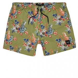 River Island Mens Only and Sons green tropical print swim shorts River Island Mens Only and Sons green tropical print swim shorts