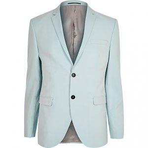River Island Mens Selected Homme light green slim fit blazer River Island Mens Selected Homme light green slim fit blazer