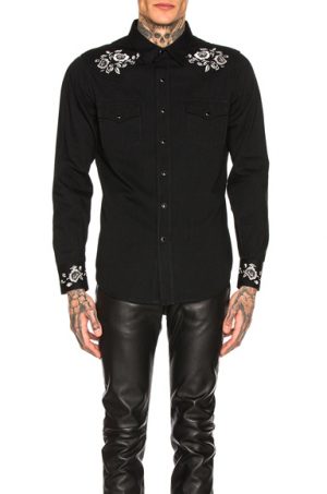 Saint Laurent Classic Western Shirt in Black,Floral. - size L (also in M,S,XL) Saint Laurent Classic Western Shirt in Black,Floral. - size L (also in M,S,XL)
