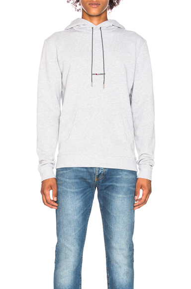 Saint Laurent Logo Hoodie in Gray. – size L (also in S,M,XL) | The ...