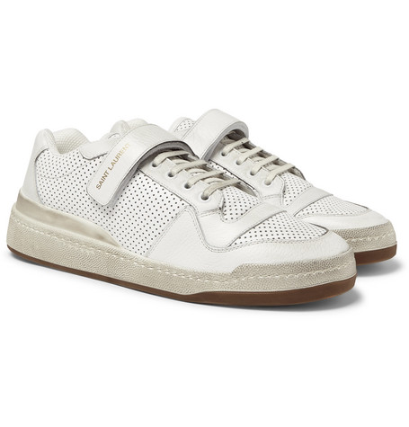 saint laurent andy perforated leather sneakers