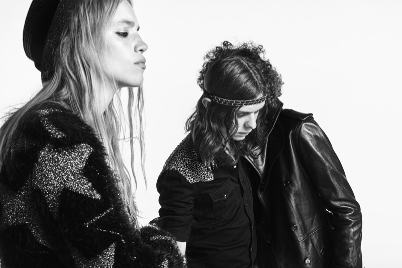 Rebecca Leigh Longendyke and Rai Langlois appear in Saint Laurent's spring-summer 2019 denim campaign. 