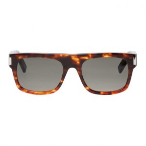 Saint Laurent Tortoiseshell and Black Rectangular Sunglasses Saint Laurent Tortoiseshell and Black Rectangular Sunglasses