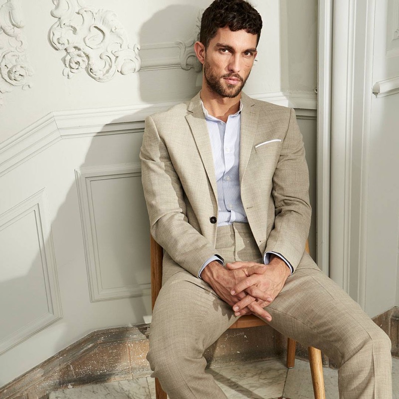 Model Tobias Sorensen suits up for Selected Homme's spring-summer 2019 campaign.